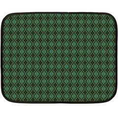 Argyle Dark Green Brown Pattern Fleece Blanket (mini) by BrightVibesDesign