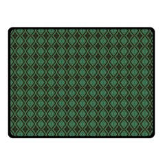 Argyle Dark Green Brown Pattern Fleece Blanket (small) by BrightVibesDesign