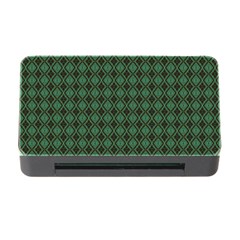 Argyle Dark Green Brown Pattern Memory Card Reader With Cf by BrightVibesDesign