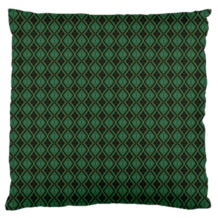 Argyle Dark Green Brown Pattern Large Cushion Case (One Side)