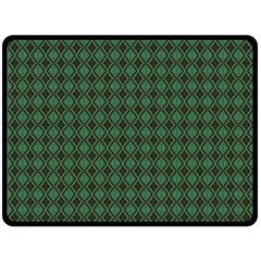 Argyle Dark Green Brown Pattern Double Sided Fleece Blanket (large)  by BrightVibesDesign