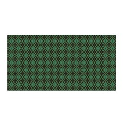 Argyle Dark Green Brown Pattern Satin Wrap by BrightVibesDesign