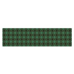 Argyle Dark Green Brown Pattern Satin Scarf (oblong) by BrightVibesDesign