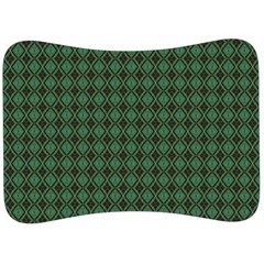 Argyle Dark Green Brown Pattern Velour Seat Head Rest Cushion by BrightVibesDesign