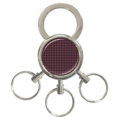 Argyle Dark Purple Yellow Pattern 3-ring Key Chain by BrightVibesDesign