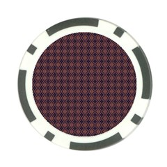 Argyle Dark Purple Yellow Pattern Poker Chip Card Guard (10 Pack) by BrightVibesDesign