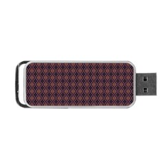 Argyle Dark Purple Yellow Pattern Portable Usb Flash (one Side) by BrightVibesDesign