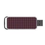 Argyle Dark Purple Yellow Pattern Portable USB Flash (One Side) Front