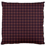 Argyle Dark Purple Yellow Pattern Large Flano Cushion Case (Two Sides) Back