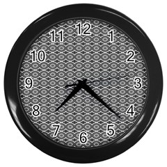 Ornate Oval Pattern Grey Black White Wall Clock (black) by BrightVibesDesign