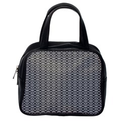 Ornate Oval Pattern Grey Black White Classic Handbag (one Side) by BrightVibesDesign