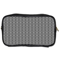 Ornate Oval Pattern Grey Black White Toiletries Bag (one Side) by BrightVibesDesign