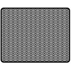 Ornate Oval Pattern Grey Black White Fleece Blanket (medium)  by BrightVibesDesign