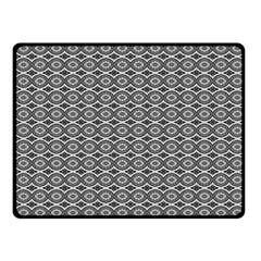 Ornate Oval Pattern Grey Black White Fleece Blanket (small) by BrightVibesDesign