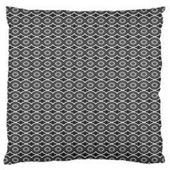 Ornate Oval Pattern Grey Black White Large Cushion Case (two Sides) by BrightVibesDesign