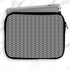 Ornate Oval Pattern Grey Black White Apple Ipad 2/3/4 Zipper Cases by BrightVibesDesign