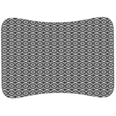 Ornate Oval Pattern Grey Black White Velour Seat Head Rest Cushion by BrightVibesDesign