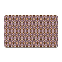 Ornate Oval  Pattern Yellow Blue Magnet (rectangular) by BrightVibesDesign