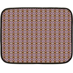 Ornate Oval  Pattern Yellow Blue Fleece Blanket (mini) by BrightVibesDesign