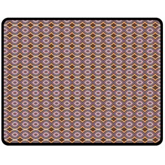 Ornate Oval  Pattern Yellow Blue Fleece Blanket (medium)  by BrightVibesDesign