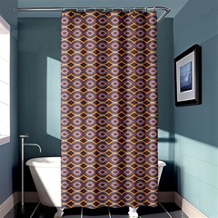 Ornate Oval  Pattern Yellow Blue Shower Curtain 36  X 72  (stall)  by BrightVibesDesign