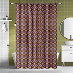 Ornate Oval  Pattern Yellow Blue Shower Curtain 48  X 72  (small)  by BrightVibesDesign