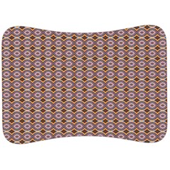 Ornate Oval  Pattern Yellow Blue Velour Seat Head Rest Cushion by BrightVibesDesign