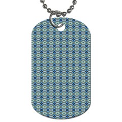 Ornate Oval  Pattern Blue Orange Dog Tag (two Sides) by BrightVibesDesign