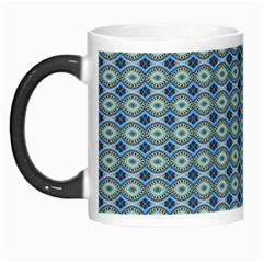 Ornate Oval  Pattern Blue Orange Morph Mugs by BrightVibesDesign