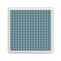 Ornate Oval  Pattern Blue Orange Memory Card Reader (square) by BrightVibesDesign