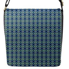 Ornate Oval  Pattern Blue Orange Flap Closure Messenger Bag (s) by BrightVibesDesign