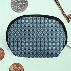 Ornate Oval  Pattern Blue Orange Accessory Pouch (medium) by BrightVibesDesign