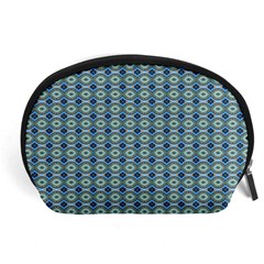 Ornate Oval  Pattern Blue Orange Accessory Pouch (large) by BrightVibesDesign