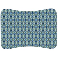 Ornate Oval  Pattern Blue Orange Velour Seat Head Rest Cushion by BrightVibesDesign