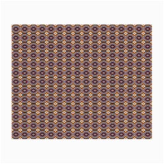 Ornate Oval Pattern Brown Blue Small Glasses Cloth (2 Sides) by BrightVibesDesign