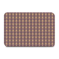 Ornate Oval Pattern Brown Blue Plate Mats