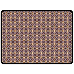 Ornate Oval Pattern Brown Blue Fleece Blanket (Large) 