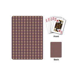 Ornate Oval Pattern Brown Blue Playing Cards Single Design (Mini)