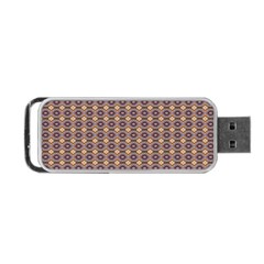 Ornate Oval Pattern Brown Blue Portable USB Flash (Two Sides)