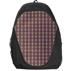 Ornate Oval Pattern Brown Blue Backpack Bag