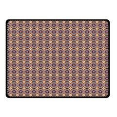 Ornate Oval Pattern Brown Blue Double Sided Fleece Blanket (Small) 