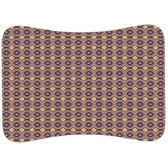 Ornate Oval Pattern Brown Blue Velour Seat Head Rest Cushion by BrightVibesDesign