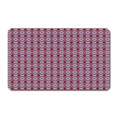 Ornate Oval  Pattern Red Pink Magnet (rectangular) by BrightVibesDesign