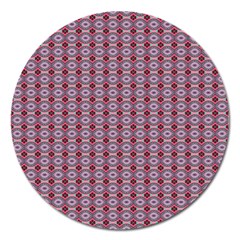 Ornate Oval  Pattern Red Pink Magnet 5  (round) by BrightVibesDesign