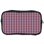 Ornate Oval  Pattern Red Pink Toiletries Bag (Two Sides) Front