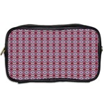 Ornate Oval  Pattern Red Pink Toiletries Bag (Two Sides) Back