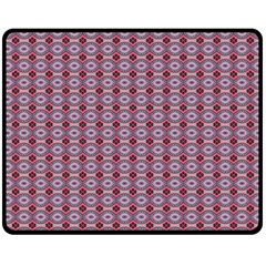 Ornate Oval  Pattern Red Pink Fleece Blanket (medium)  by BrightVibesDesign