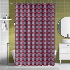 Ornate Oval  Pattern Red Pink Shower Curtain 48  X 72  (small)  by BrightVibesDesign