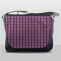 Ornate Oval  Pattern Red Pink Messenger Bag by BrightVibesDesign