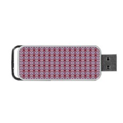 Ornate Oval  Pattern Red Pink Portable Usb Flash (one Side) by BrightVibesDesign